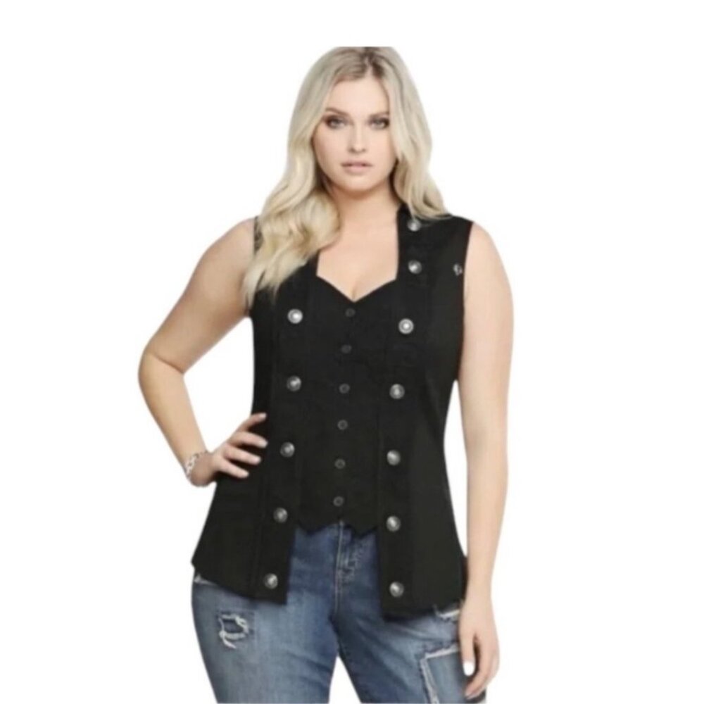 Vintage Tripp NYC Women's Lace Gothic Punk Vest Y2K Size 1